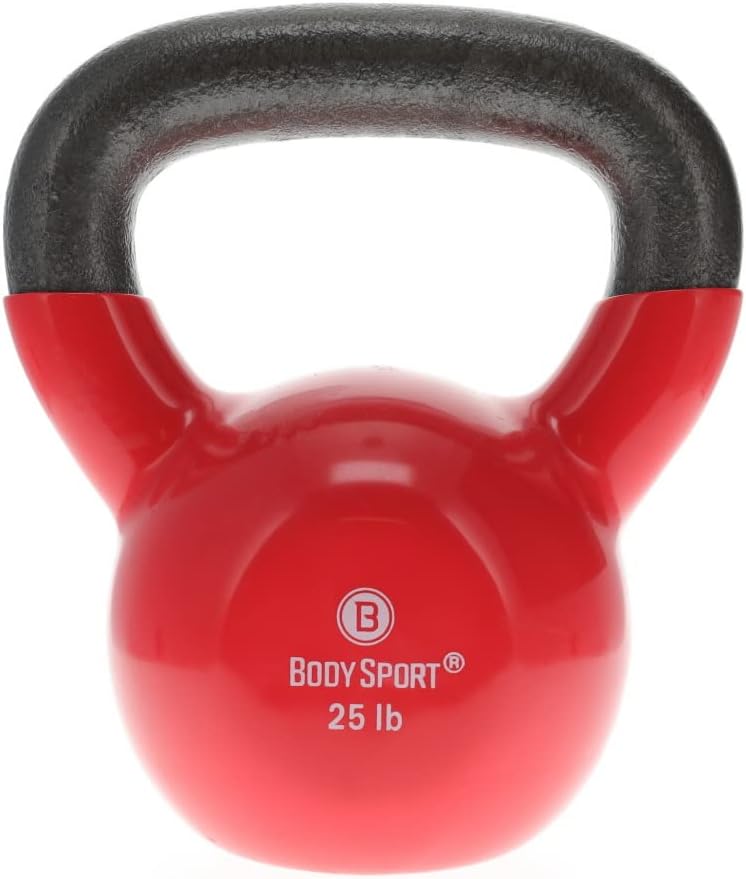 Body Sport Cast Iron Vinyl Coated Kettlebells for Strength Training
