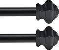 Curtain Rods for Windows 32-48 in 5/8 in Black 2-Pack - Stable