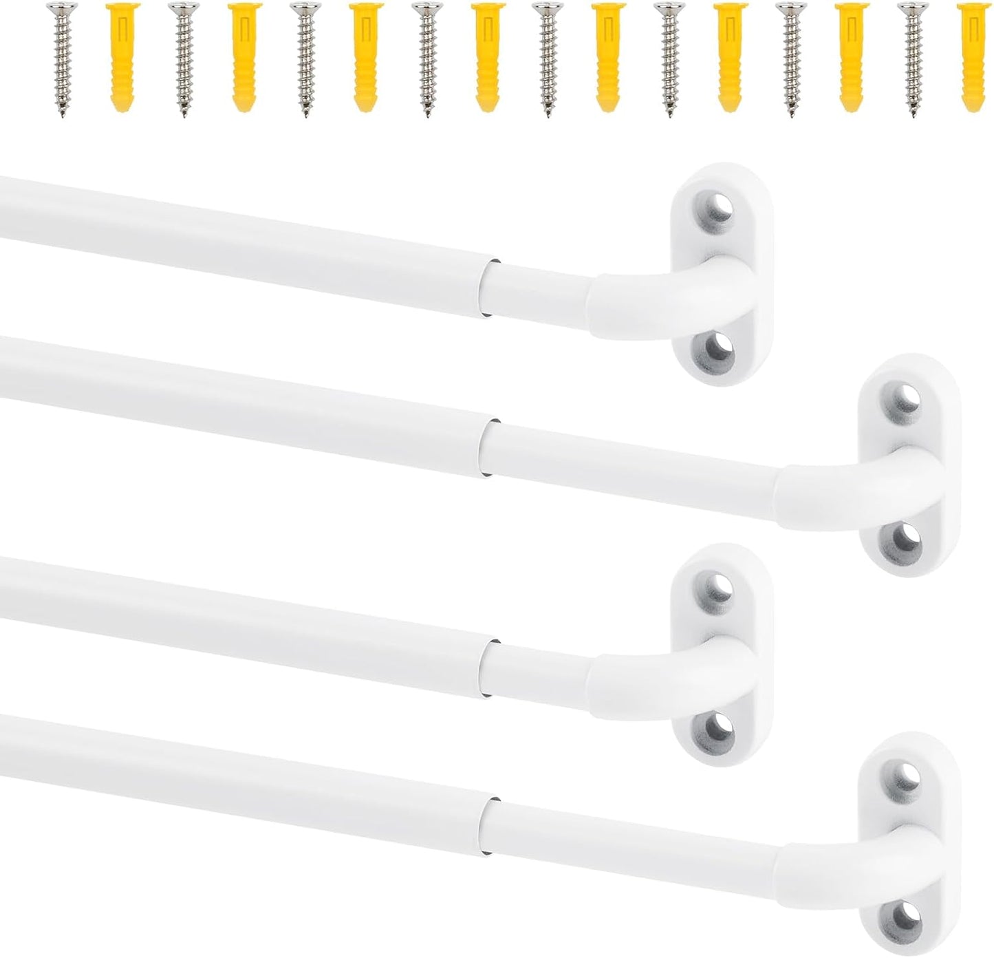 TYRON 4 Pack Screwed Sash Curtain Rods for French Doors