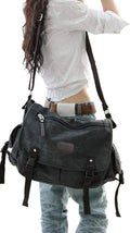 Upgraded Vintage Canvas Messenger Bag for Laptops and Books