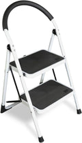 2 Step Ladder Folding Lightweight Step Stool with Wide Anti-Slip Pedal