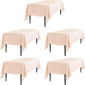 LTC LINENS 5 Pack Peach Rectangular Tablecloths 70 x 120 in - Elegant