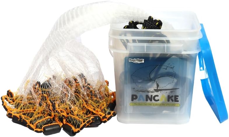 BasicGear Pancake Cast Net for Heavy-Duty Fishing Needs