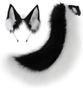 QinRuan Faux Fur Wolf Ears Headband and Tail Set - Lifelike Cosplay