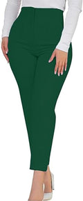 Womens Stretchy Dress Pants High Waisted Pleated Straight Leg - Work