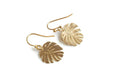 Monstera Leaf Handmade Earrings - Minimalist Gold Dangle