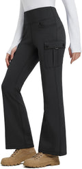 Women's Thick Fleece Lined Flare Pants High Waisted - Warm Cargo