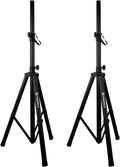 Tripod Speaker Stands Pair Adjustable 4 ft to 6 ft - Stable PA Stands