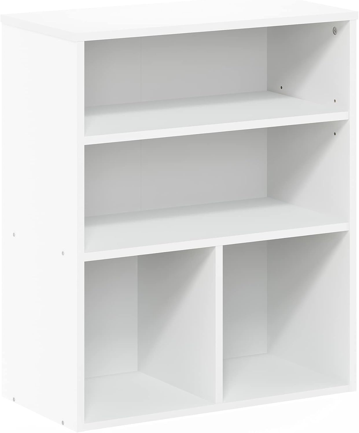 Space-Saving White Bookcase by Furinno