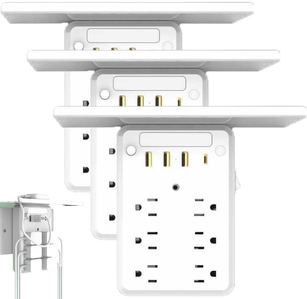 Preliminark Wall Outlet Extender with Shelf for Home and Dorm