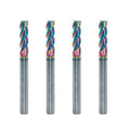 Carbide Square End Mill for Aluminum 3/16 in - 4 Pack