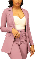 PINSV Women Casual Long Blazer Jacket - Lightweight Work Blazer Suit