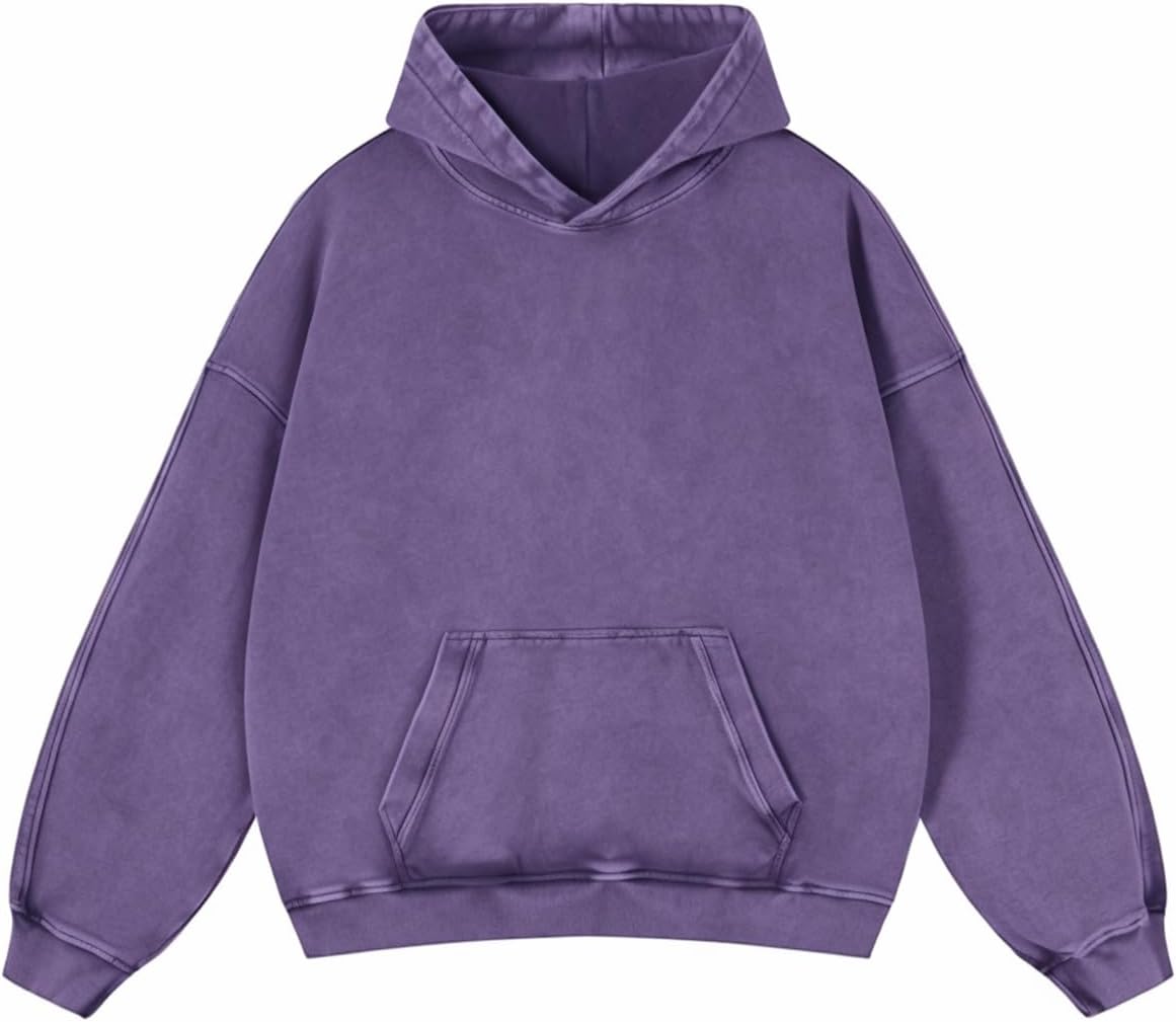 Mens Oversized Hoodies Pullover for Vintage Streetwear Style