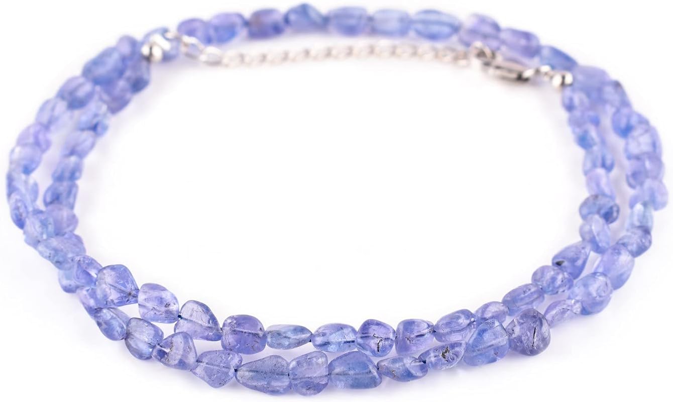 Natural Gemstone Crystal Beads Choker Necklace by QNAVIC