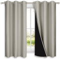 NICETOWN Natural 100% Blackout Lined Curtains - Complete Light Block