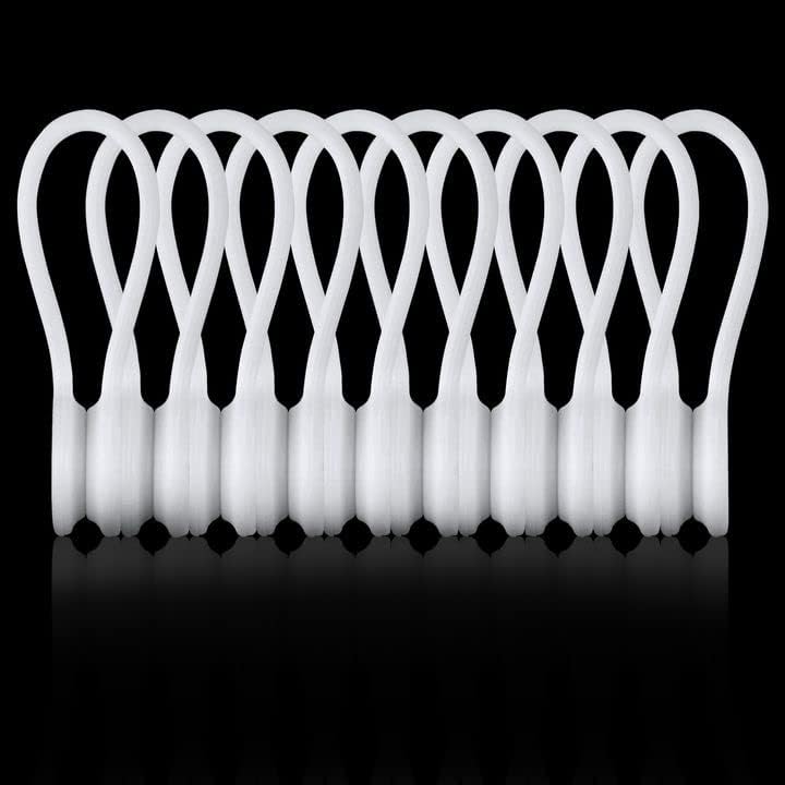 10-Pack Kanemc White Magnetic Cable Ties - Organize Effortlessly!
