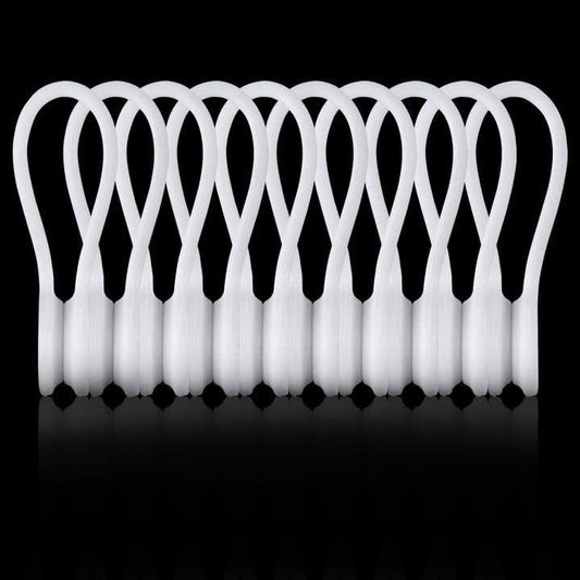 10-Pack Kanemc White Magnetic Cable Ties - Organize Effortlessly!