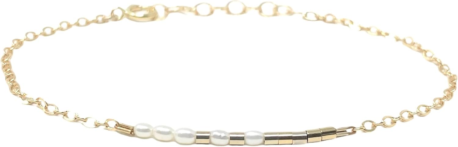 Custom Small Bar Morse Code Bracelet with Birthstone Options