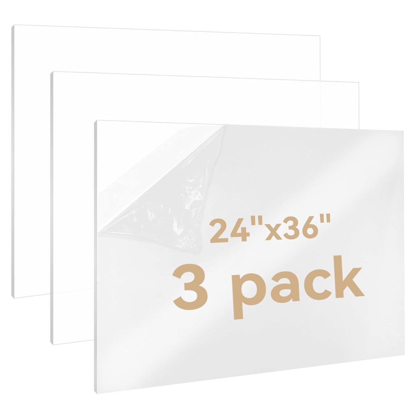 3PACK Plastic Sheets 1/8 Thick Clear Acrylic for Craft Projects
