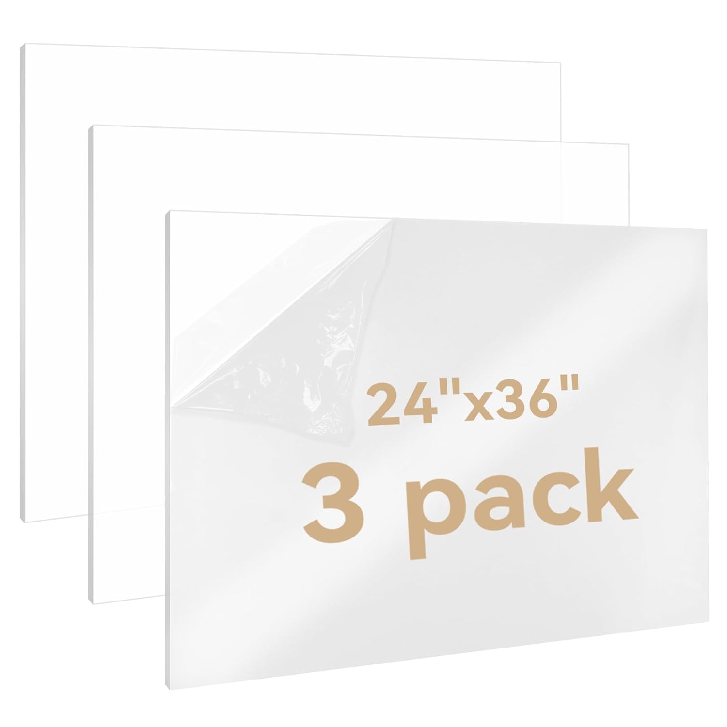 3PACK Plastic Sheets 1/8 Thick Clear Acrylic for Craft Projects