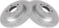 TRQ Rear Performance Brake Rotors Set Compatible with Volvo - G-Coated