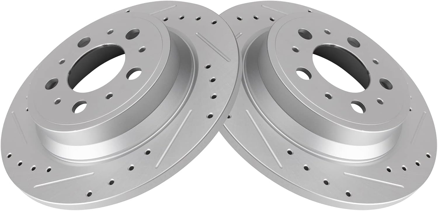 TRQ Rear Performance Brake Rotors Set for Volvo S60 S80 V70 XC70