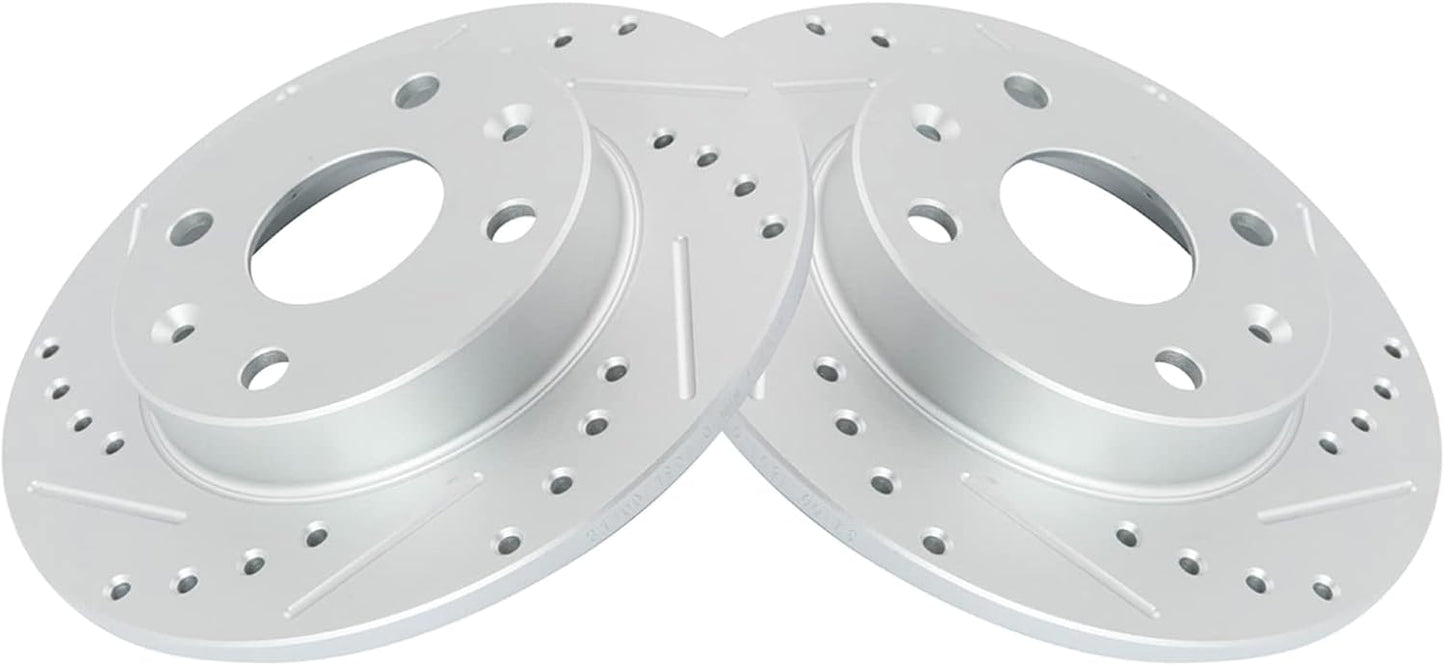 TRQ Rear Performance Brake Rotors Set for 1990-1993 Mazda Miata