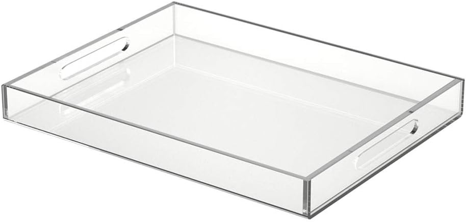 NIUBEE Acrylic Serving Tray - Clear Decorative Organizer for Home