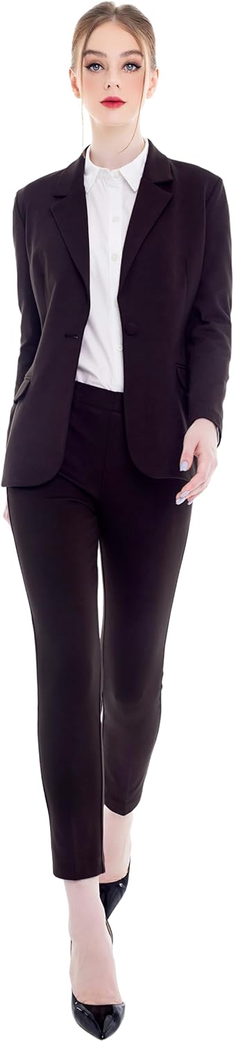 Marycrafts Womens Two Piece Business Blazer Pant Suit Set
