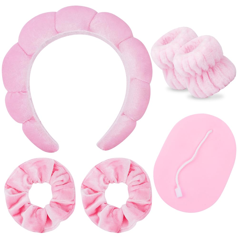 Pink Hair Band Set 6 Pack - Soft Spa Headbands