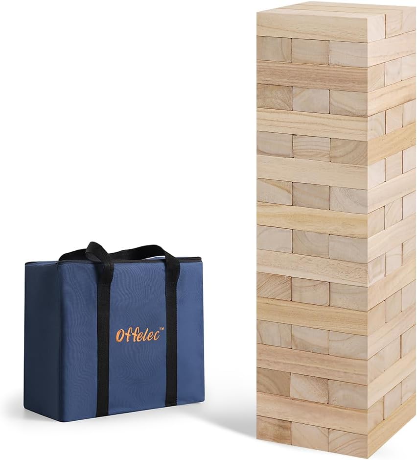 Giant Tumble Tower Game for Kids and Adults - 54 Wooden Blocks