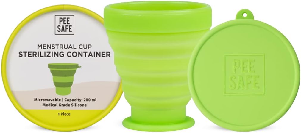 PEESAFE Menstrual Cup Sterilizing Container | Medical Grade Silicone | Compact & Portable