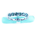 3MM Greenish Blue Moissanite 6Stone Wedding Band - Delicate VVS1 Shine