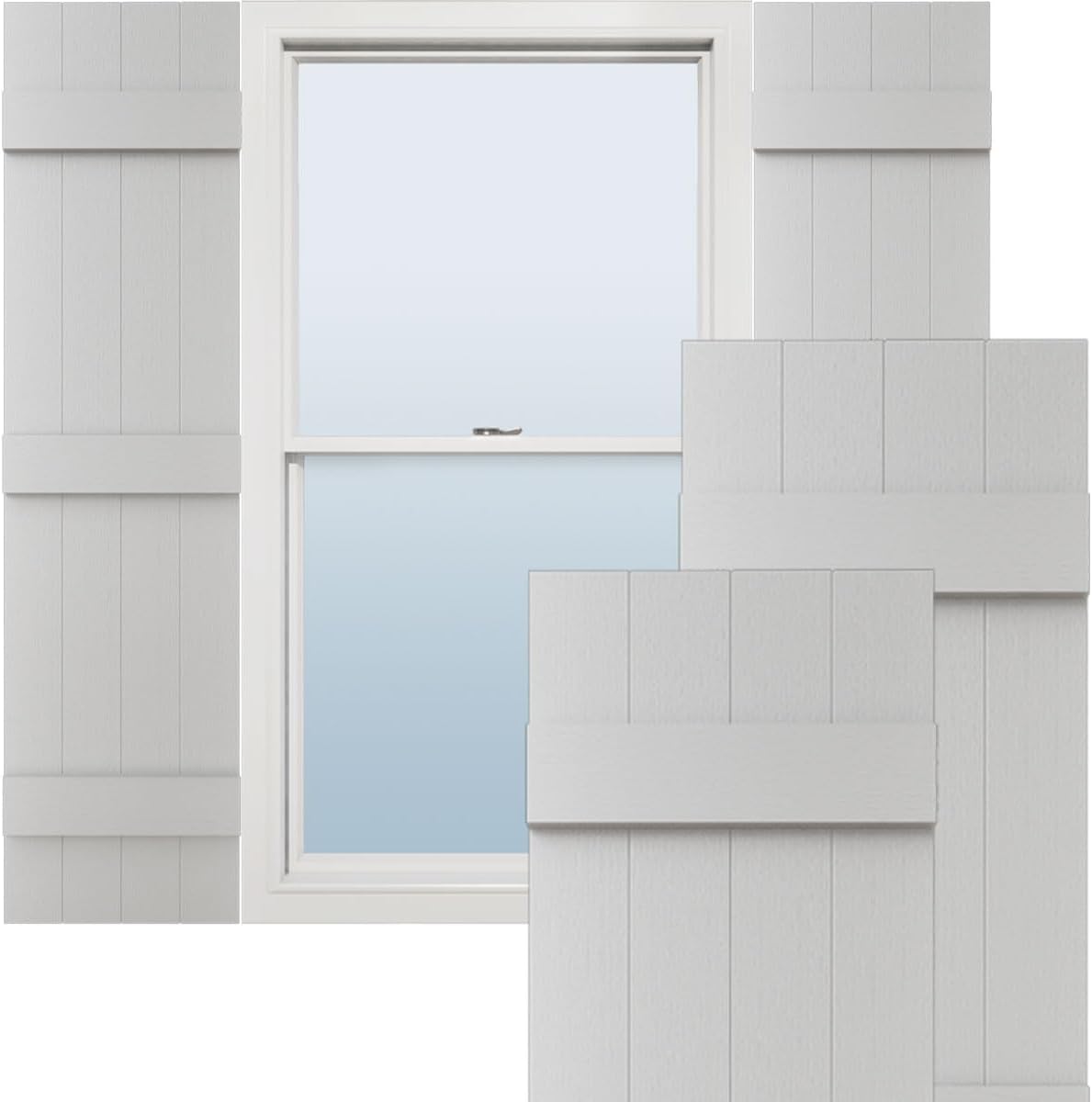 Ekena Millwork Vinyl Board-n-Batten Shutters for Home Decor