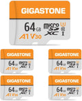 GIGASTONE 64GB Micro SD Card 5-Pack - Fast 4K Storage