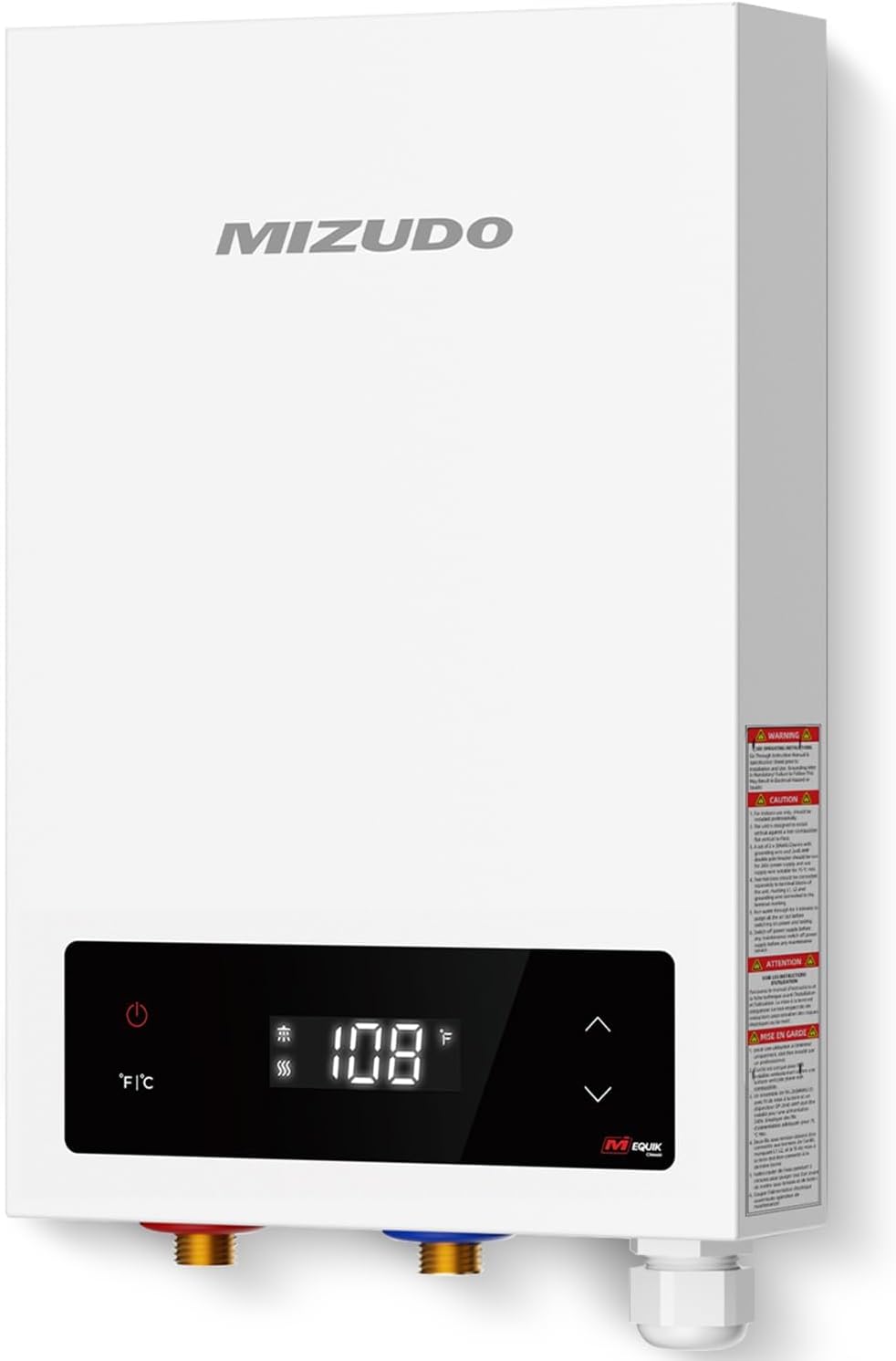 MIZUDO 14kW Electric Tankless Water Heater - Instant Hot Water, LED Display