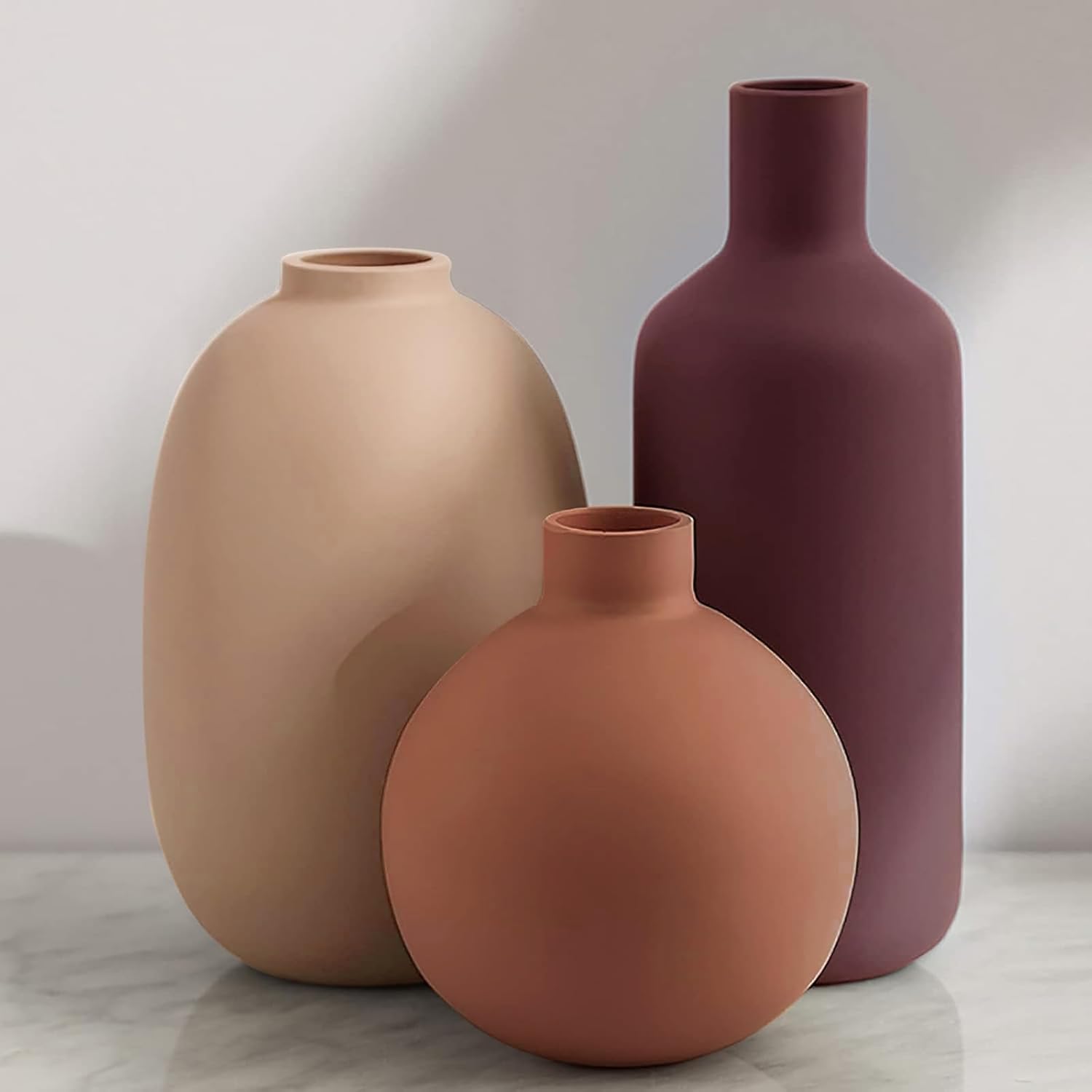 Ceramic Modern Vase Set of 3 for Home Decor and Gifts