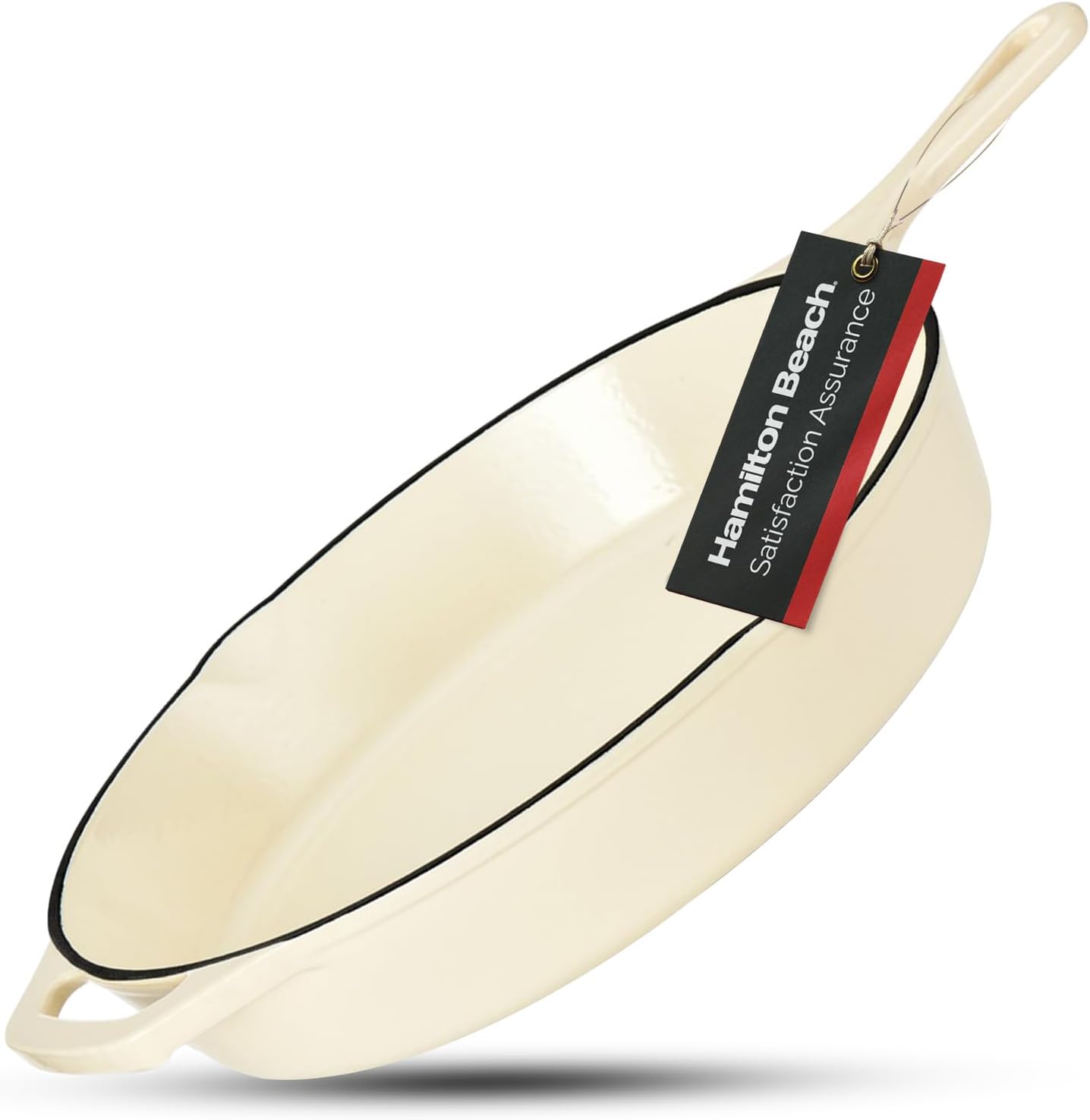 Hamilton Beach Enameled Cast Iron Fry Pan 12-Inch Cream