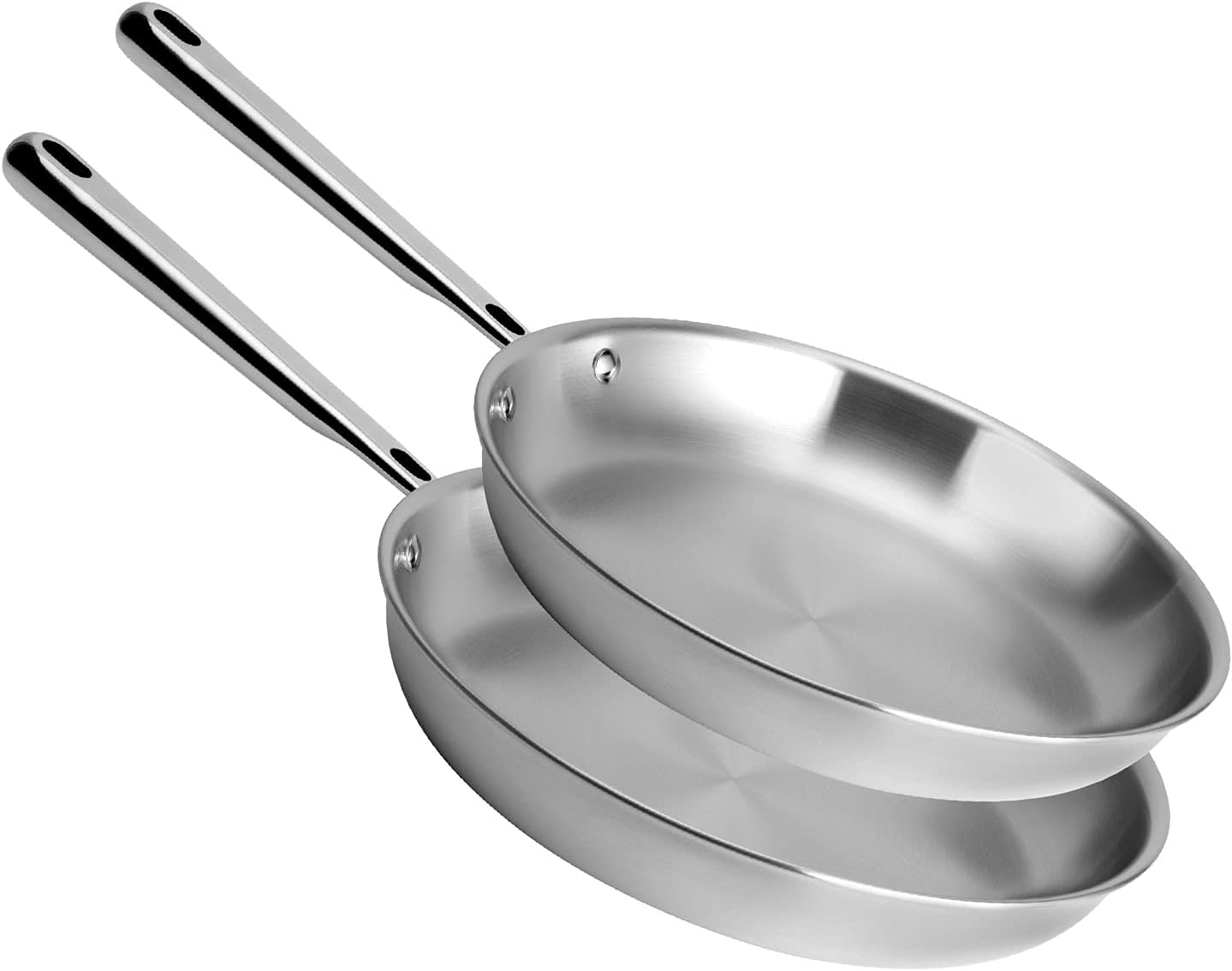 Misen 5-Ply Stainless Steel Frying Pan Set - Professional Cookware for All Stovetops - Oven Safe, Durable & Even Heating