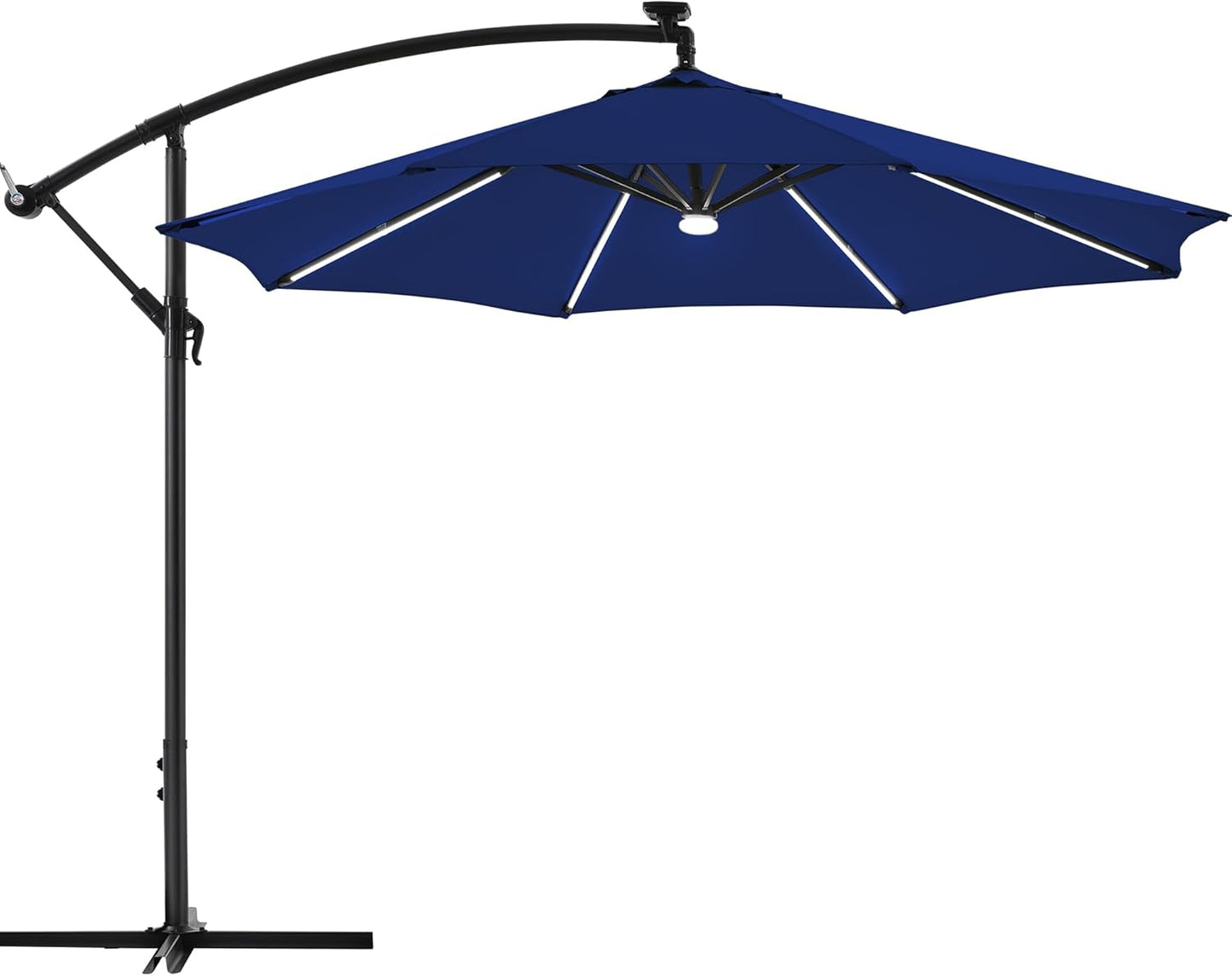 10 FT Solar Powered LED Patio Umbrella for Outdoor Relaxation