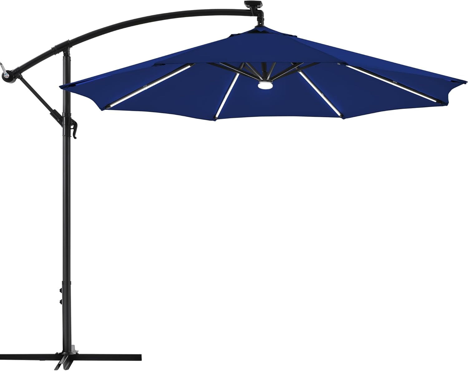 10 FT Solar Powered LED Patio Umbrella for Outdoor Relaxation