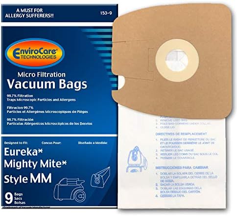 9 EnviroCare Dust Bags for Eureka Mighty Mite 3670/3680