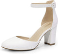 DREAM PAIRS Womens Closed Toe Chunky Heels Ankle Strap Pumps - Dressy