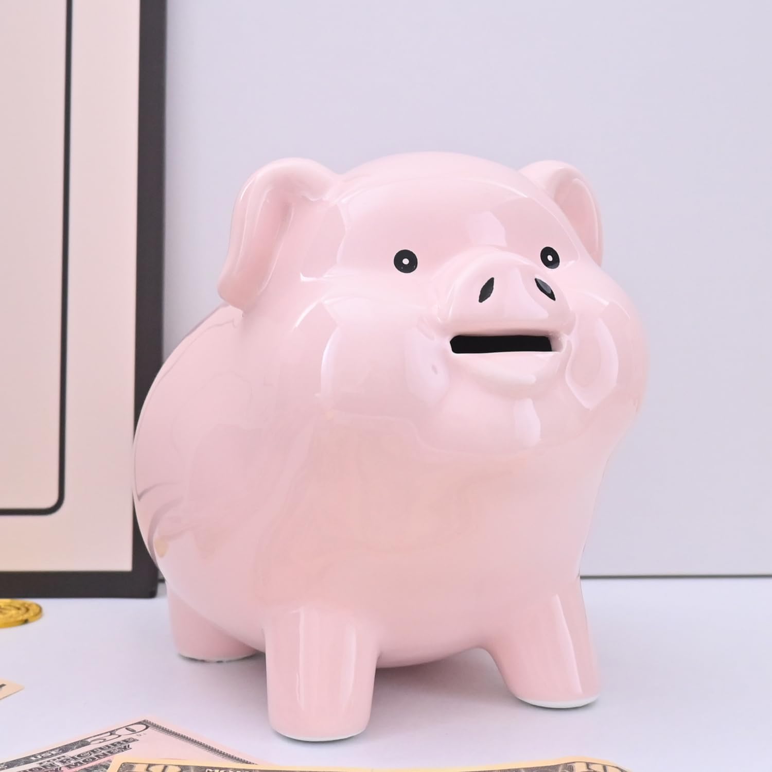 Ceramic Piggy Bank for Adults - Fun Savings and Home Decor