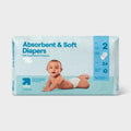Disposable Diapers Size 2 (12-18 lb) - SuperAbsorb Channels, 34 ct