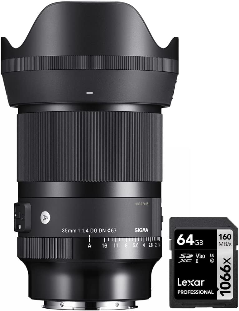 Sigma 35mm F1.4 DG DN Art Lens for Sony E-Mount Cameras Bundle
