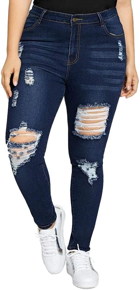 ALLABREVE Plus Size Skinny Jeans for Women - Stylish & Comfortable