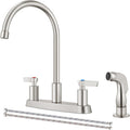 Kitchen Faucet with Sprayer 2 Handle 8 in Centerset 3 Hole - Pull-Out