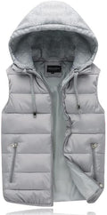 Gihuo Women's Puffer Vest Hooded Quilted Padded Warm Jacket Vest