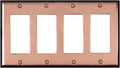 Switch Hits Pink Antique Copper 4 GFI Rocker Wall Plate - Solid Brass